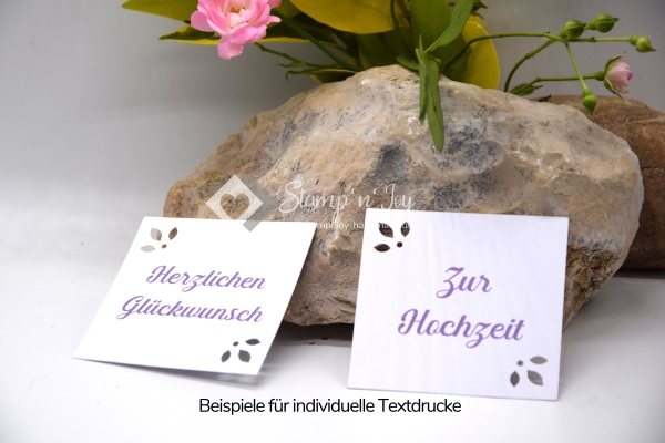 Explosionsbox Hochzeit ca. 7x7x7cm personalisierbar | Geldgeschenk | Zierschachtel | Motiv: floral | lavendel lila weiß | Art. Nr. 03020406